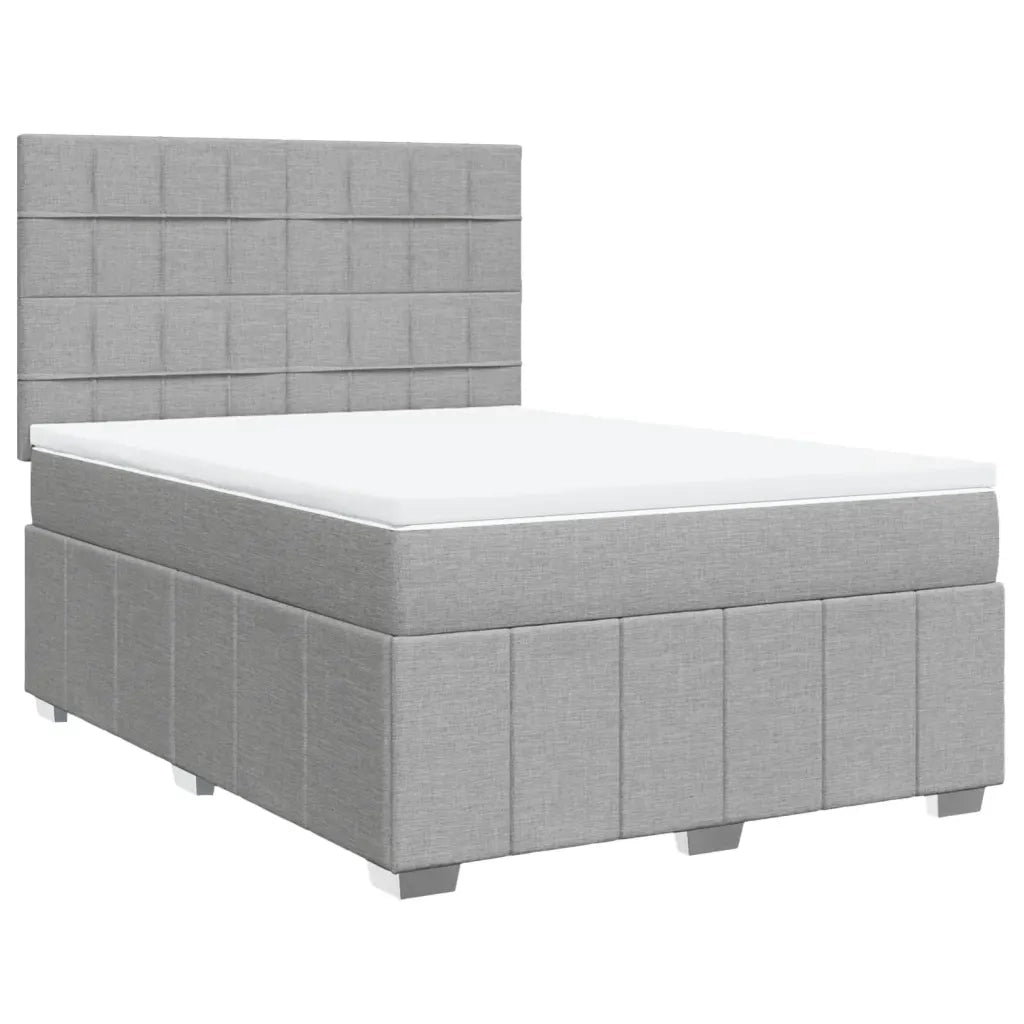vidaXL Giroletto a Molle con Materasso Grigio Chiaro 140x190cm Tessuto