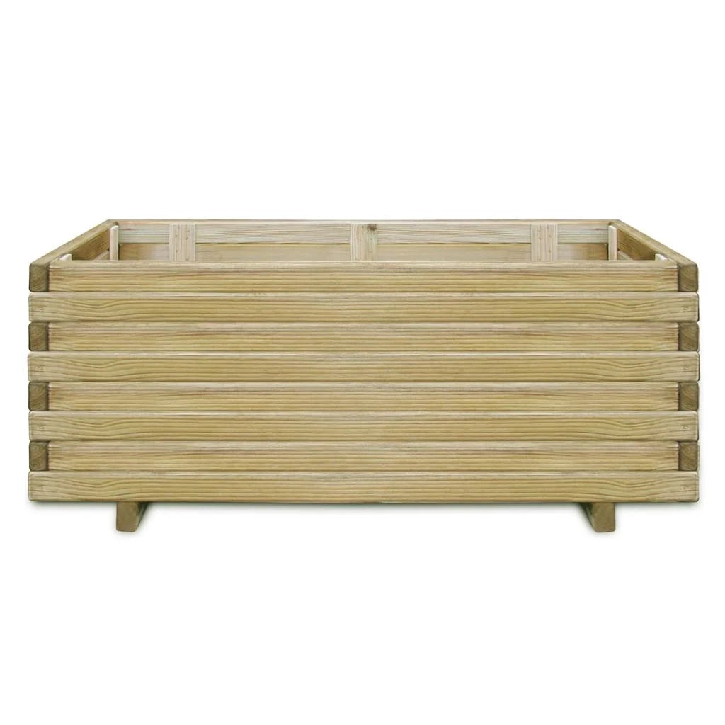 Aiuola rialzata per piante e fiori rettangolare 100 x 50 x 40 cm legno 02_0001268