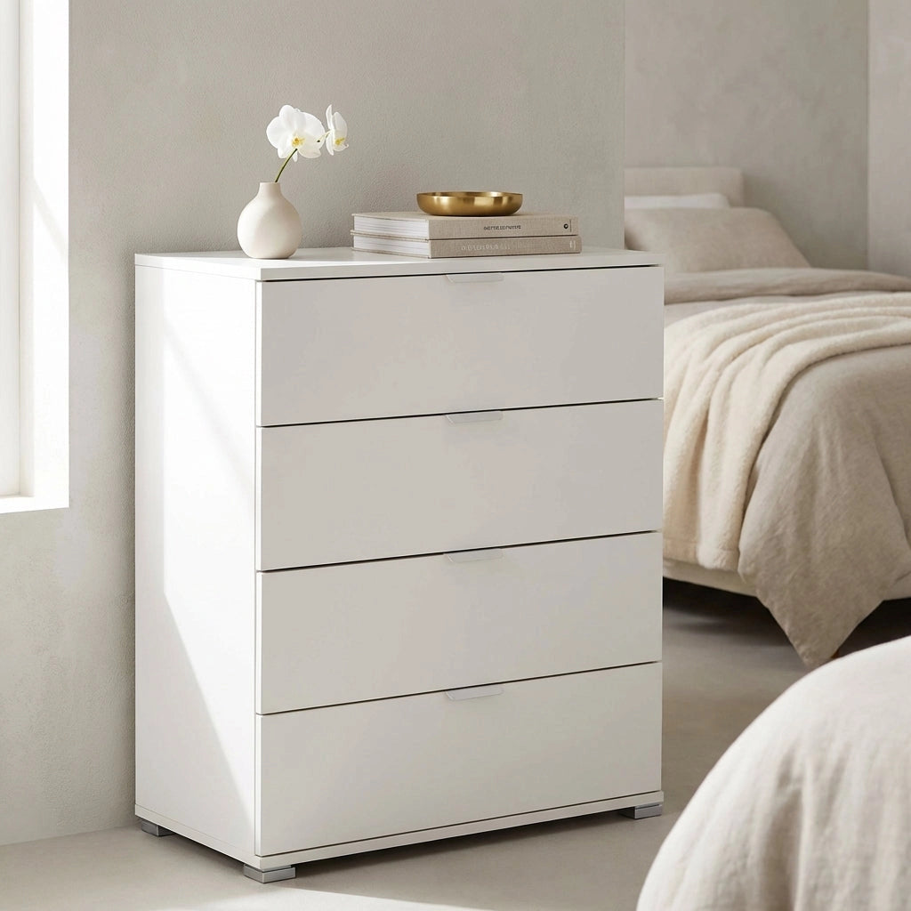 Cassettiera 4 cassetti in Legno Composito cm 75x38x85 - DAMIAN