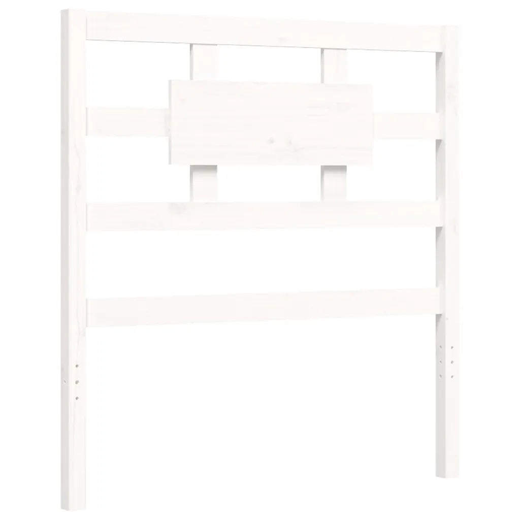 Giroletto con Testiera-Struttura Letto con testiera Bianco 90x200 cm in Legno Massello 403152