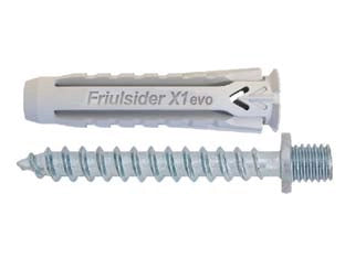 TASSELLO IN NYLON UNIVERSALE VITE DOPPIO FILETTO ZINCATA BIANCA X1 EVO- - ø mm.6x30 vite doppio filetto ø mm.6 - 100 pezzi FRIULSIDER