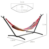 Amaca da Giardino Autoportante con Struttura in Acciaio e Cotone Multicolor, Custodia Inclusa