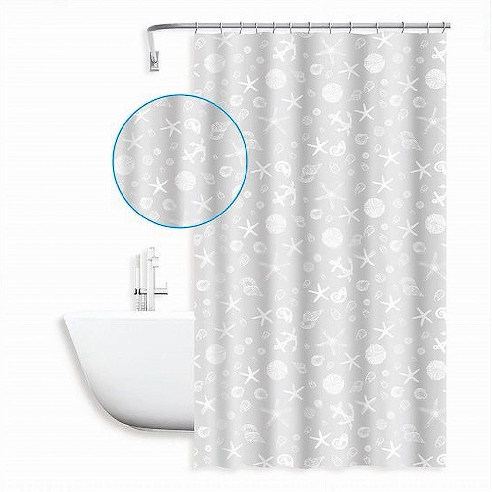 Trade Shop - Tenda Per Doccia Vasca Bagno Design Stile Marino 180x200 Cm Con 12 Anelli 87587 -