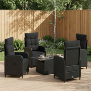 Set da pranzo per esterni 5 pz Nero polyrattan 3422401