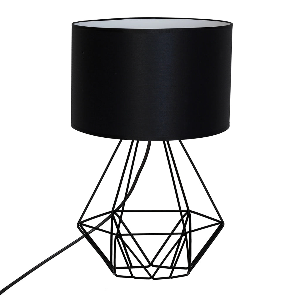 Lampada da tavolo nera metallo Basket NEW E27 15W Luminex