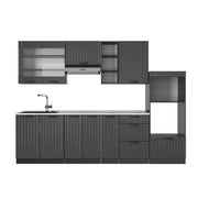 Vicco Cucina componibile Grigio scuro 280 cm , PL Marmo