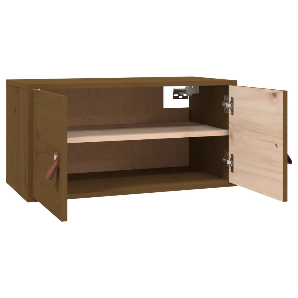 Pensili 2 pz Marrone ambra 60x30x30cm in Legno Massello di Pino 818372