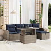 Set Divani da Giardino 6 pz con Cuscini Grigio in Polyrattan 3275131