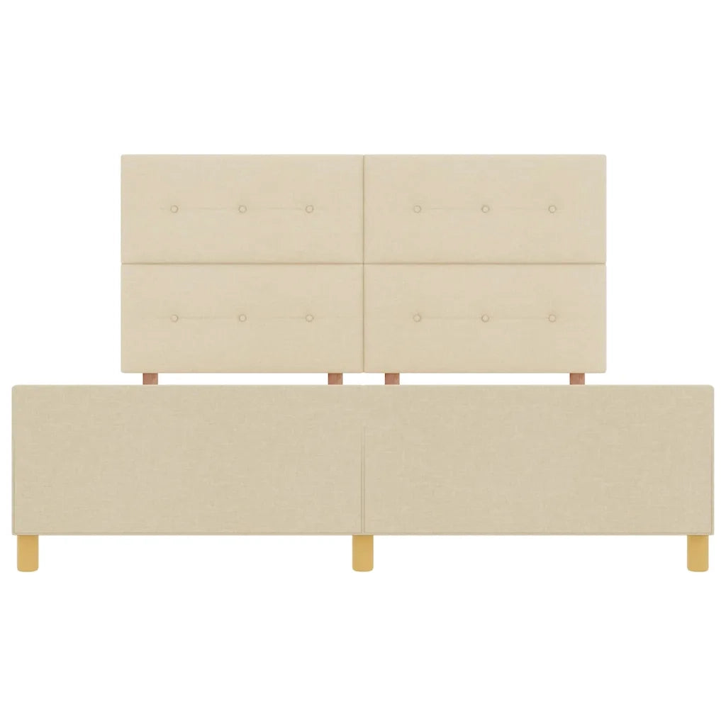Struttura del letto con testiera-Giroletto Crema 180 x 200 cm Tessuto 624649