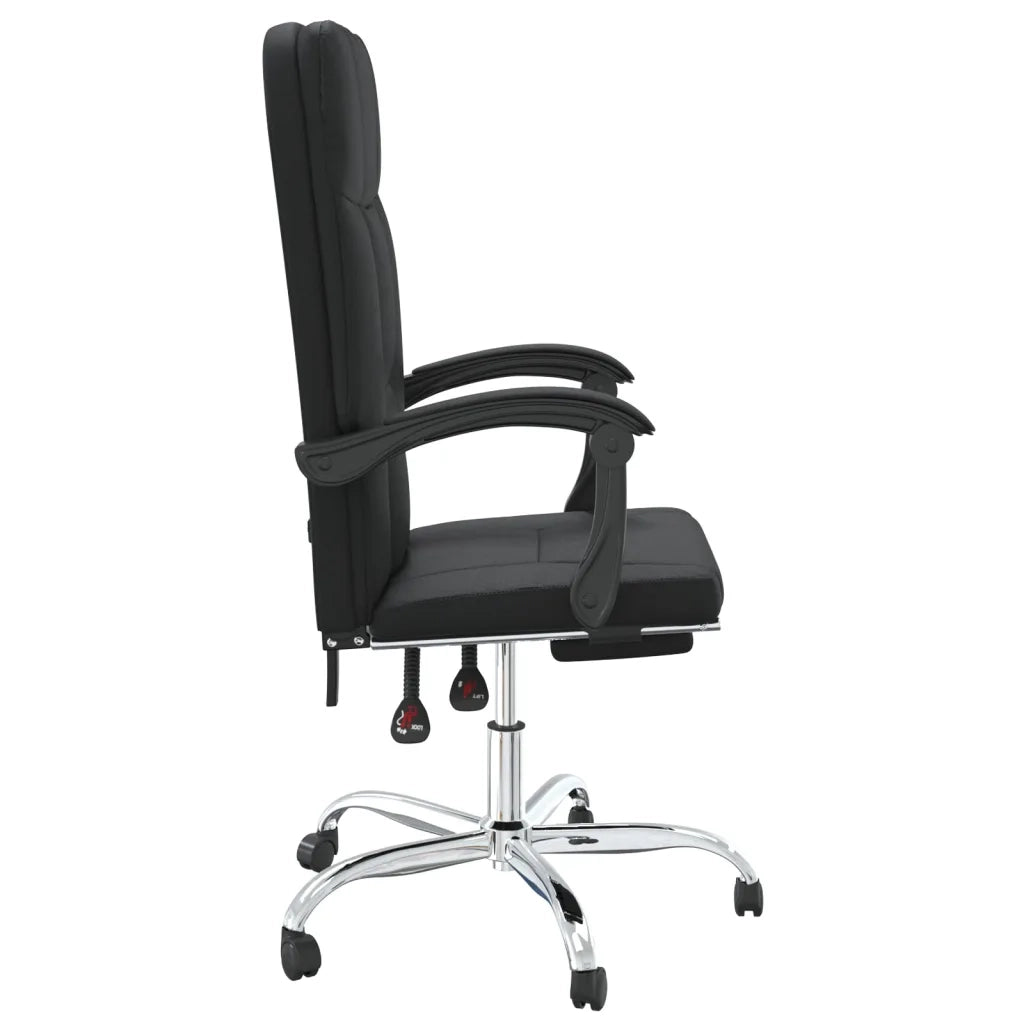 Poltrona da Ufficio Reclinabile Nera in Similpelle 349639