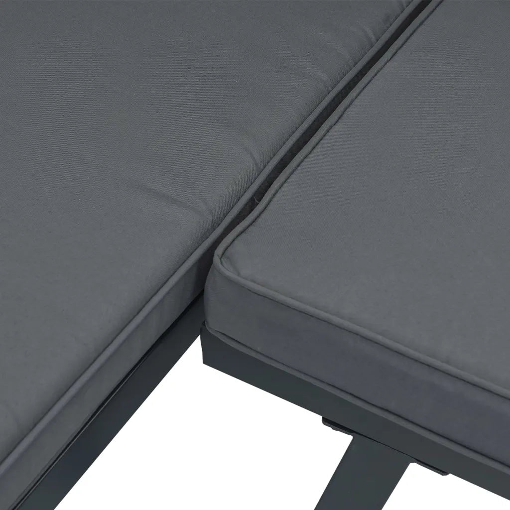 Set Divani da Giardino 2 pz con Cuscini in Alluminio Nero 3283686