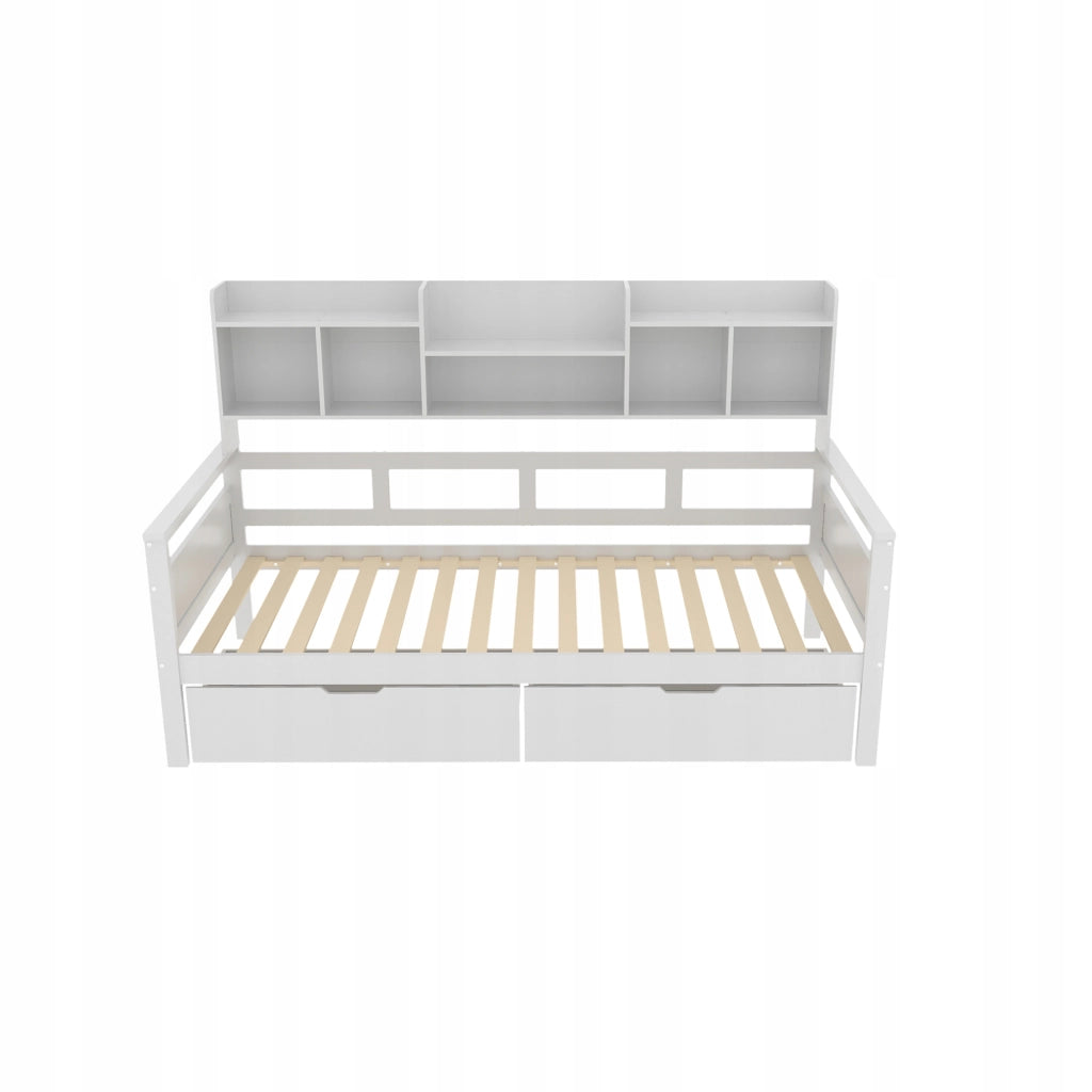 Letto singolo con contenitore - Xylo - 90x200 - Bianco