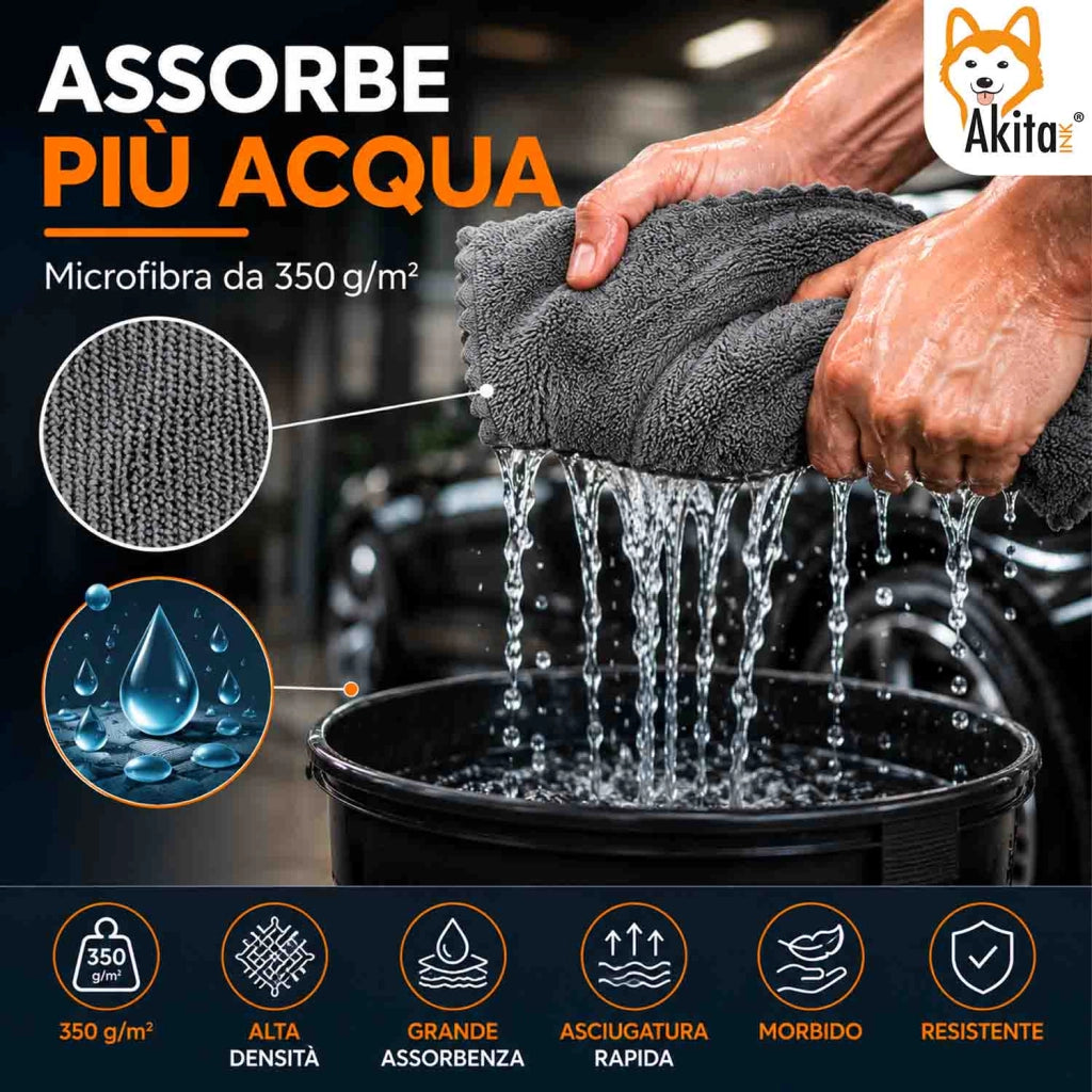 Akitaink 3 Panni in Microfibra Esterno Auto 40x60 cm