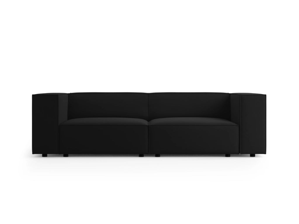 Cosmopolitan Design - Divano "Arendal" 3 posti in velluto nero 