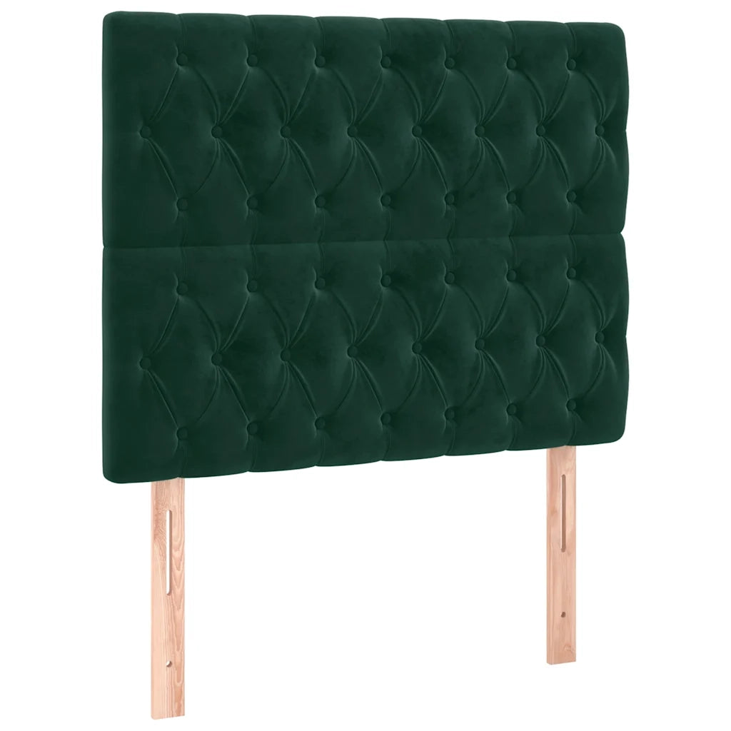 Testiera-Testata-Testiera Decorativa Verde Scuro 100x7x118/128 cm Velluto