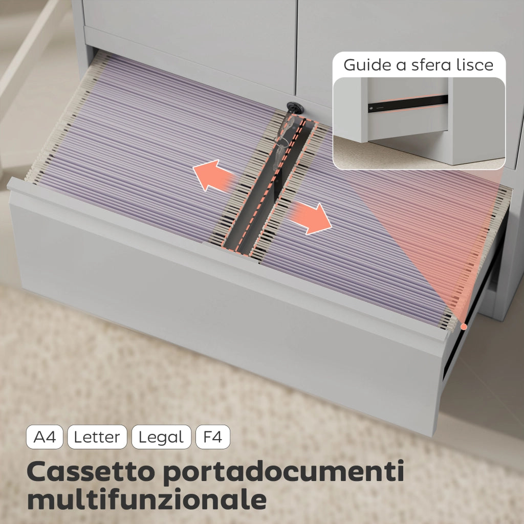 Scrivania in Acciaio con Cassetto e Ripiano Regolabile ¨C zephmum ¨C Bianco 80x40x130 cm