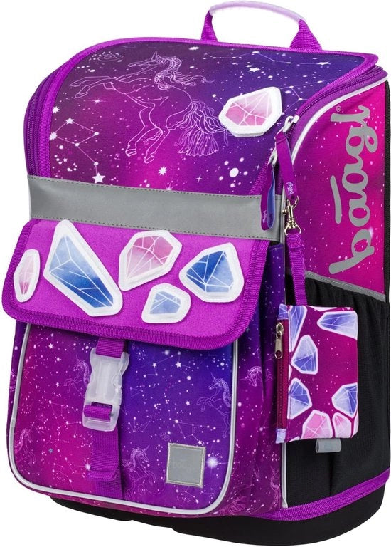Borsa scolastica per bambine della prima classe - Borsa scolastica ergonomica per bambini - Borsa scolastica con cinturino pettorale