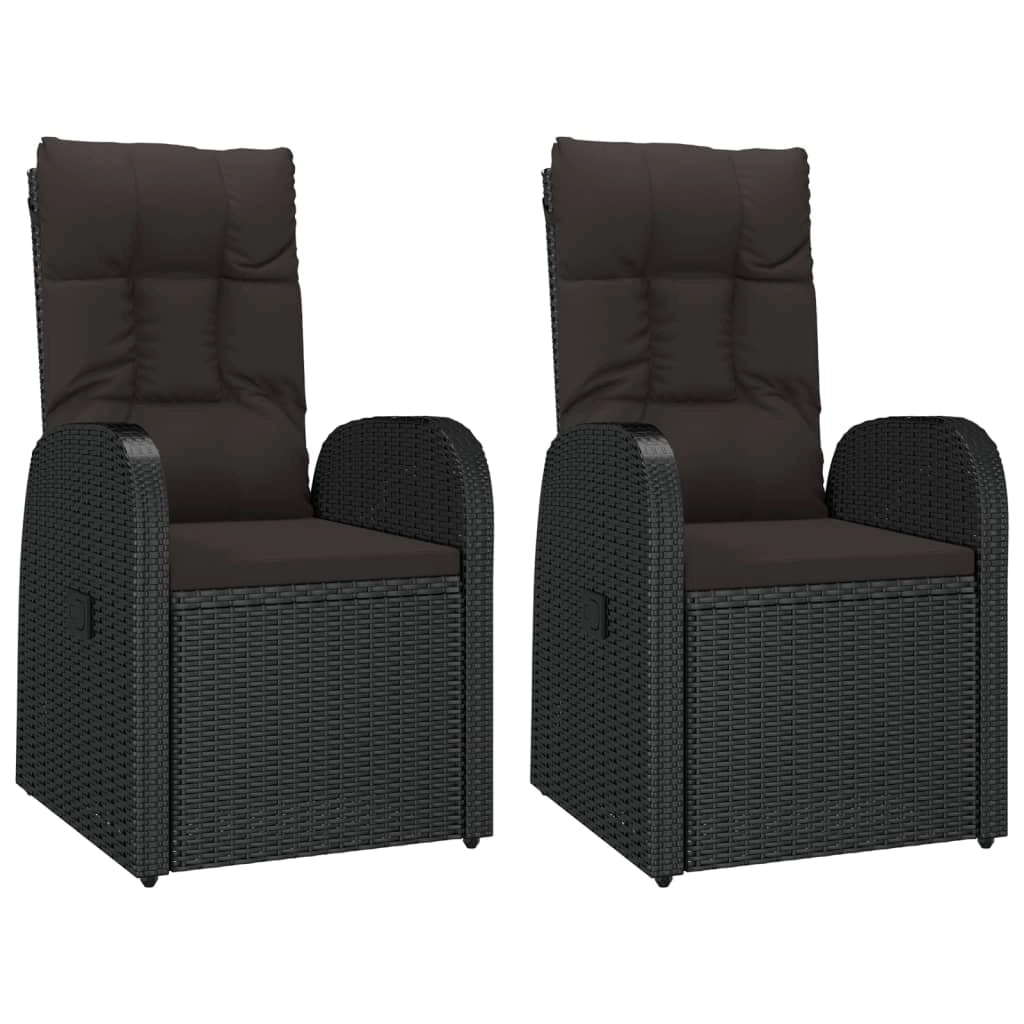 Set di mobili da giardino mobili da esterno set da 3 pezzi polyrattan nero e acciaio 02_0014207