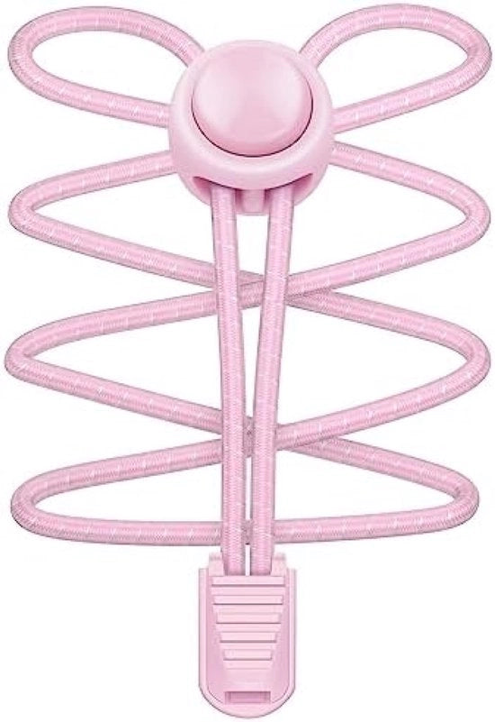 Viti elastiche senza lacci per scarpe - ideali per corsa, scarpe da sport e scarpe casual - facili da installare - adatte per adulti e bambini - strisce rosa maccheroni