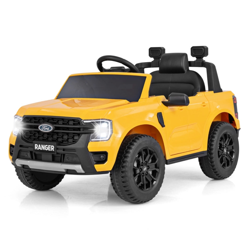Auto elettrica per bambini 3 - 6 anni da 12V con telecomando cestino USB, Veicolo elettrico a partenza lenta Giallo-Macchinine giocattoli
