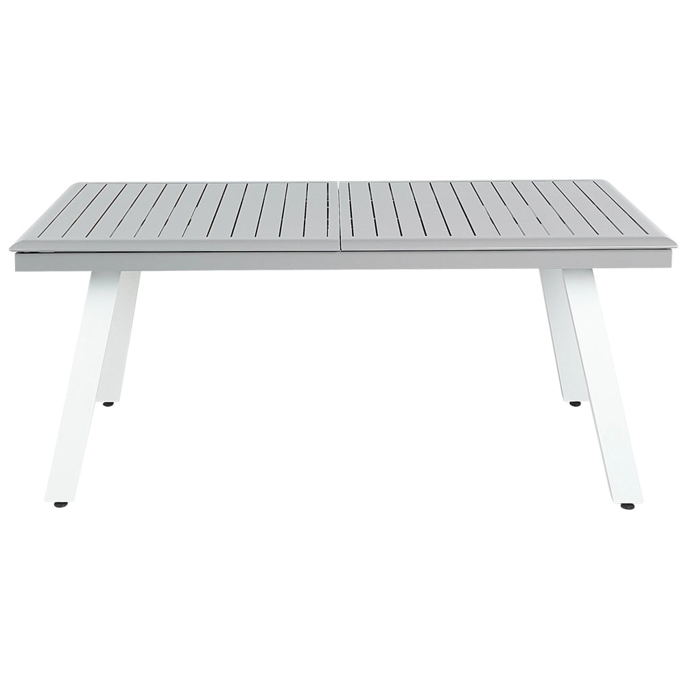 Set da pranzo 8 posti Bianco con tavolo grigio 6 sedie Giardino Patio Terrazza