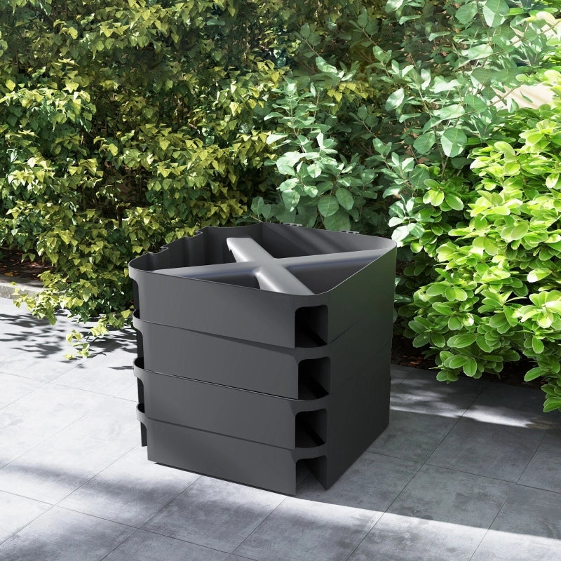 Base zavorrata per ombrellone da esterno, riempibile con sabbia, plastica, nero, 89 x 89 x 10,5 cm