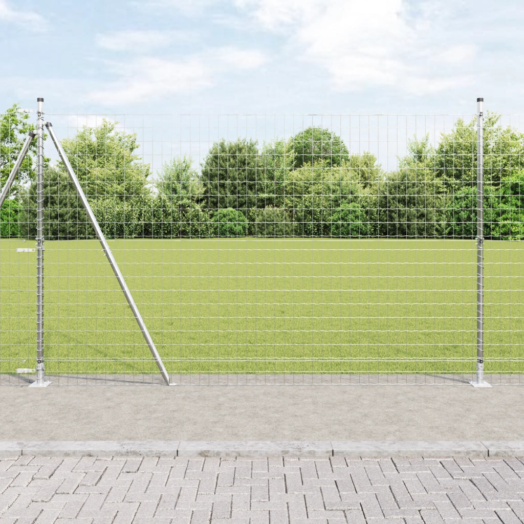 Recinzione Euro con 7 post flangiati 1,4x10 m in Acciaio Galvanizzato