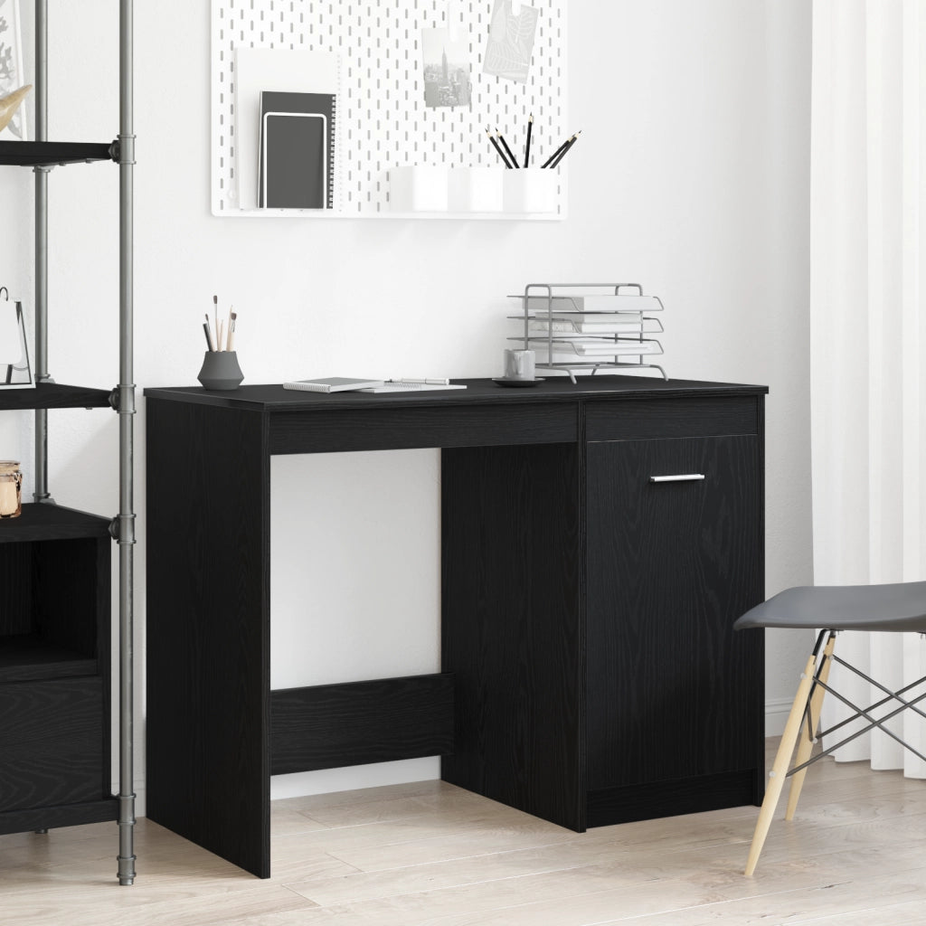 Scrivania  Nero Rovere 100x50x76 cm in legno ingegnerizzato
