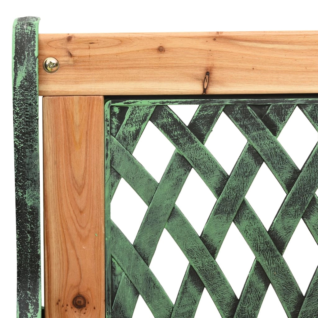 Panca da giardino arredo da esterno terrazza 122 cm ghisa e legno massello di abete 02_0011220
