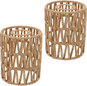 Due pezzi di copertura lampada in rotang naturale, lampada da soffitto boho & lampada da tavolo, lampada da parete, lampada da terra, lampada da tavolo, lampada da soffitto, schermo di riserva 12 cm