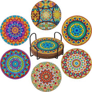 Onderzetters per 6 pezzi per Diamond Painting, con supporto, per hobby, Mandala per adulti e bambini