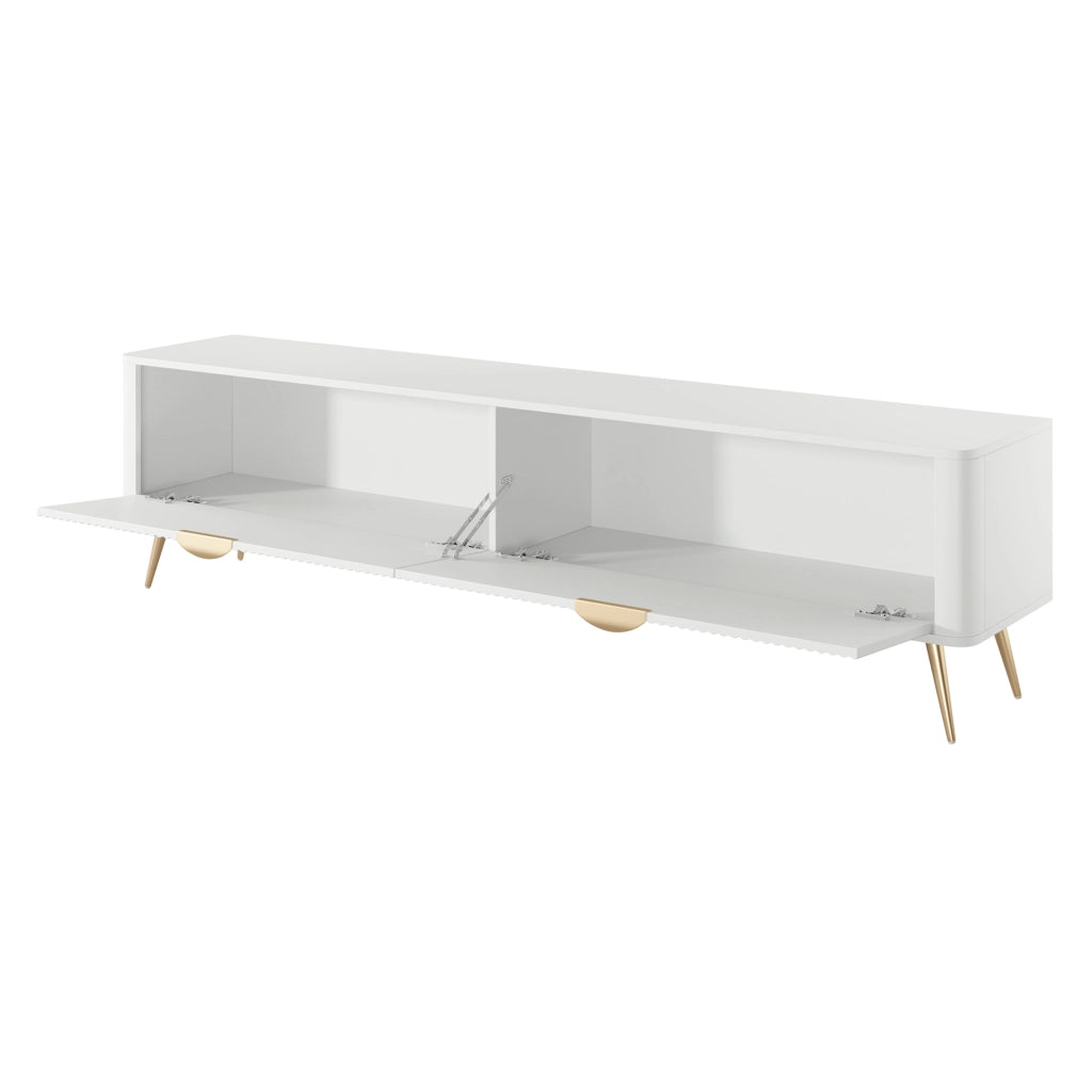 Kala, Mobile Porta tv 2 Ripiani, 200x38x51h cm Bianco