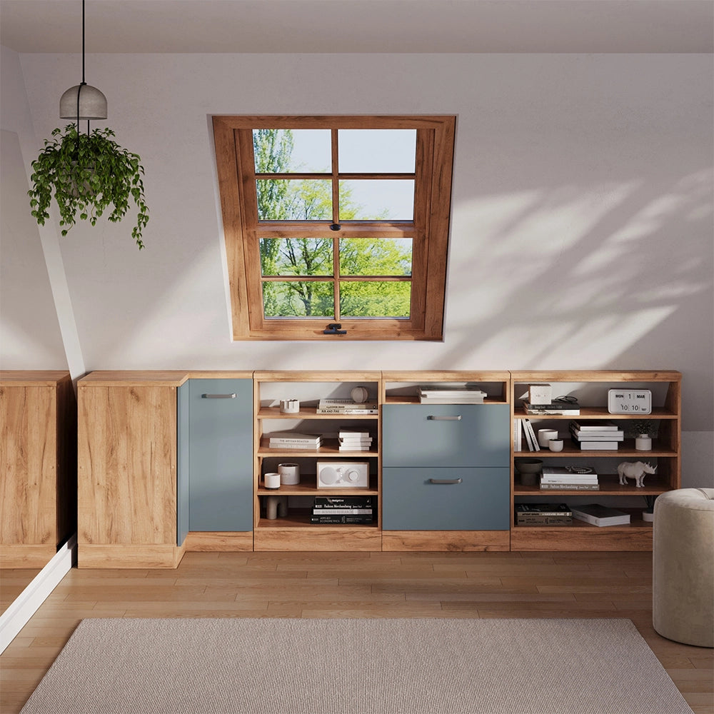 Mobile sottotetto Mobile angolare Rion Grigio-blu/Rovere dorato 75.6 x 83.8 cm con 1 porta Vicco