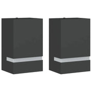 Set di 2 applique da esterno 9,5 x 7,5 x 15 cm impermeabili design moderno acciaio inox nero 02_0056634