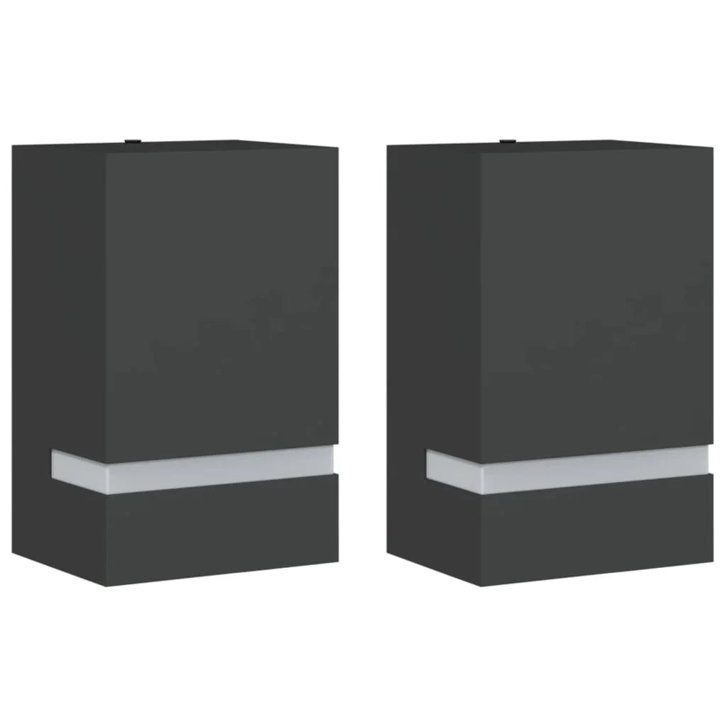 Set di 2 applique da esterno 9,5 x 7,5 x 15 cm impermeabili design moderno acciaio inox nero 02_0056634