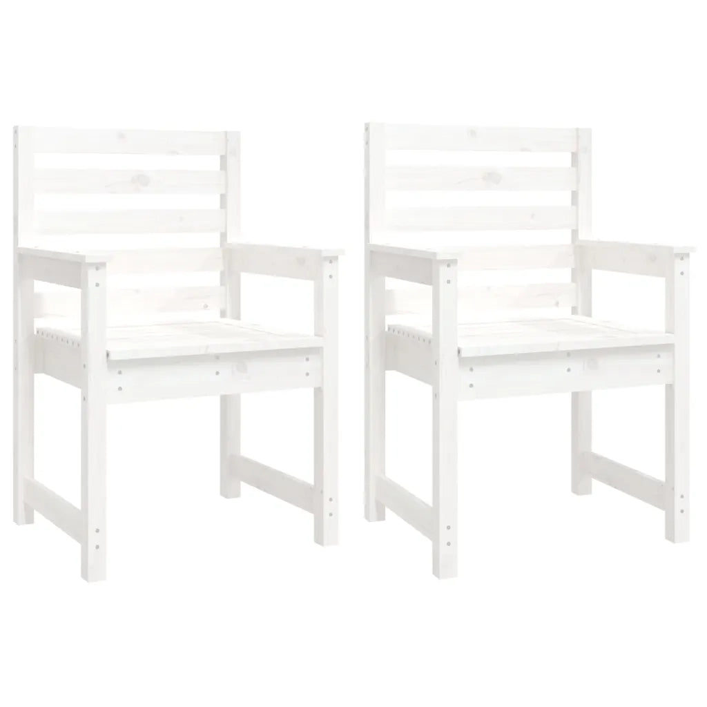 Set da Pranzo per Giardino 11pz Bianco Legno Massello di Pino 3154720