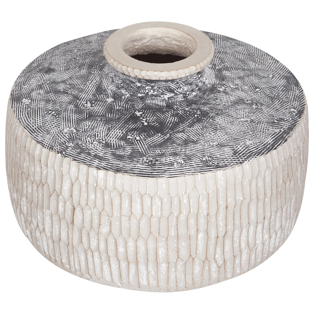 Vaso di fiori beige e grigio per esterni e interni Tradizionale Boho