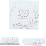 Serviette in Papier 16 pezzi - Disegno Argento - Stile Elegante - Serviette da Tavola