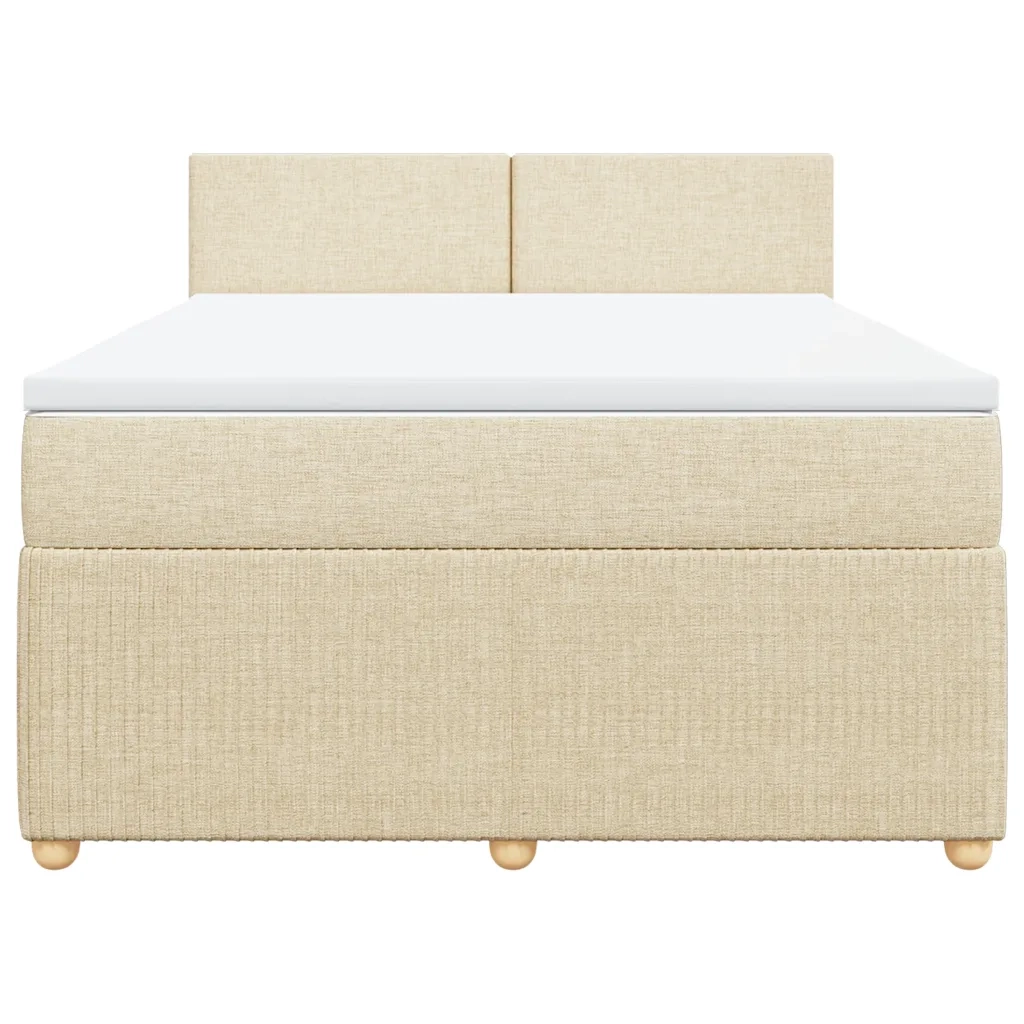 Giroletto a Molle con Materasso Crema 140x200 cm in Tessuto 3287477