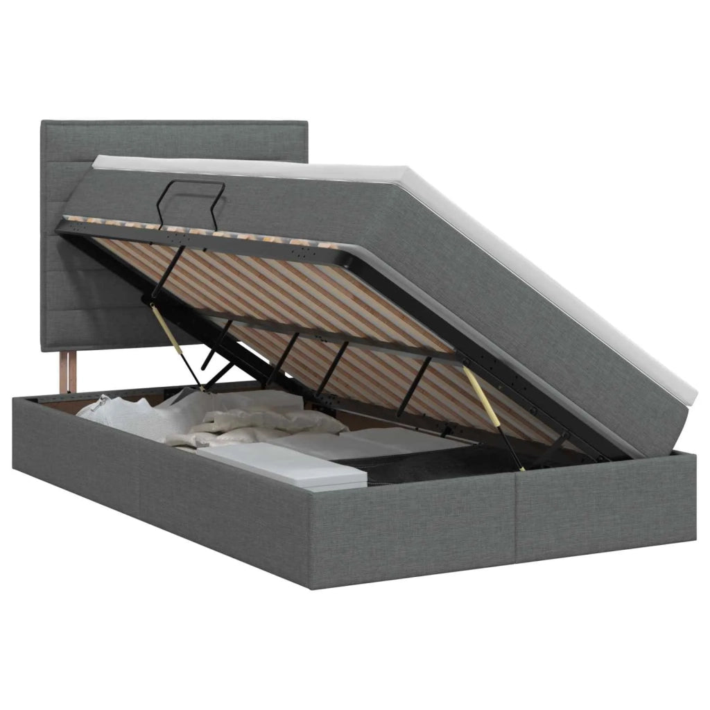 Letto con contenitore e materasso Grigio Scuro 120 x 200 cm 3459433
