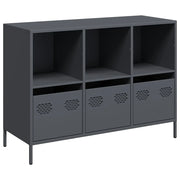 Credenza | Madia | Buffet da pranzo | Armadio da pranzo Antracite 101,5x39x73,5cm in Acciaio Laminato a Freddo