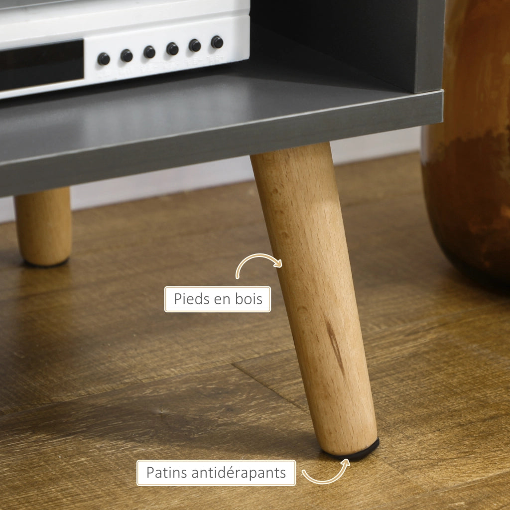 Mobile TV scandinavo con ante e ripiani ¨C Xylo ¨C 150x35x45 cm grigio scuro