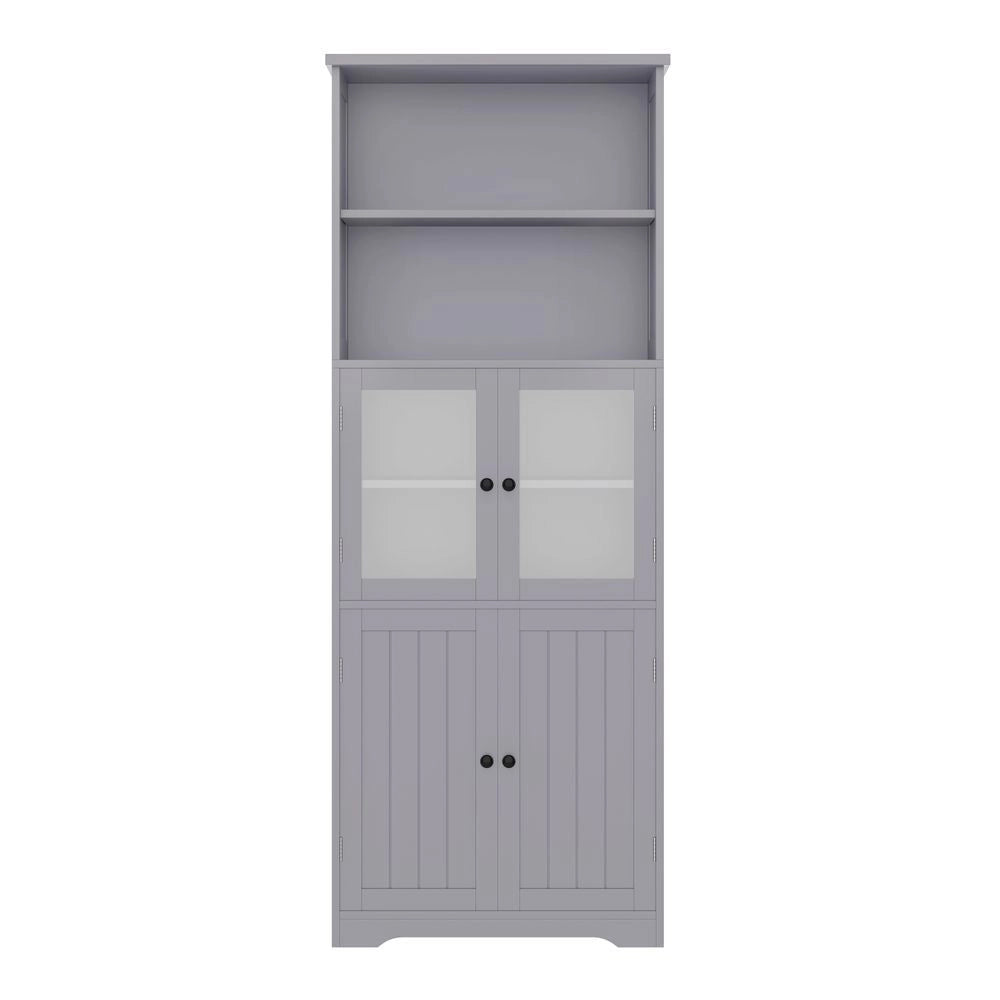 Armadio-Xylo-57.5x28.5x160cm bagno grigio vetro ripiani