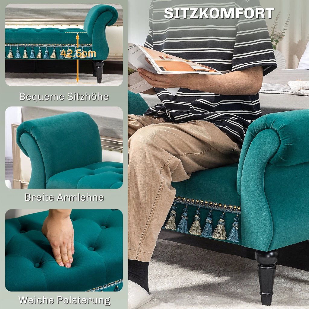 Divanetto imbottito ¨C zephmum ¨C Verde, 117x40x58 cm