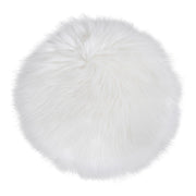 Pouf Lambskin, Bianco, Poliestere, 35x35x6,5 cm