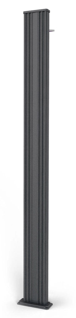 Doccia Solare da Esterno Giardino 30L Miscelatore e Lavapiedi Arkema Spring S Fascia Inox Grigio An