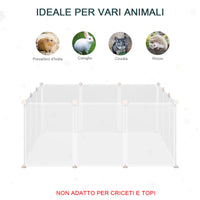 Gabbia per Conigli Roditori 105x105x45 cm in Metallo e Polipropilene Bianco