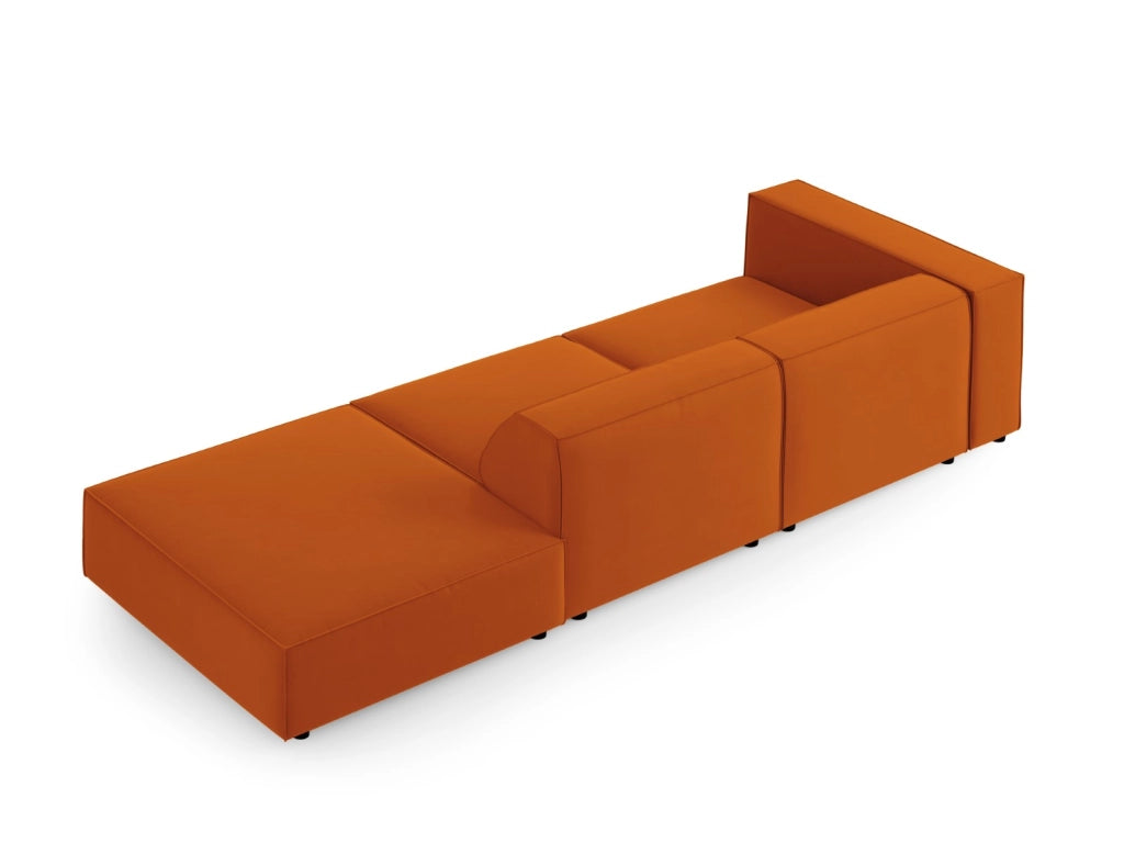 Cosmopolitan Design - Divano destro "Arendal" 4 posti in velluto terracotta 