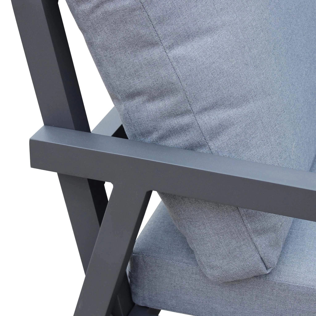 Salotto da Giardino 5 posti in Alluminio Poliestere cm 78x85x76 - KENTON