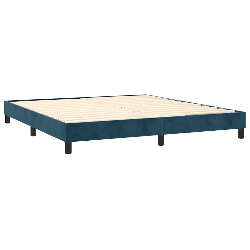 Letto a Molle con Materasso e LED Blu Scuro 180x200 cm 3134601